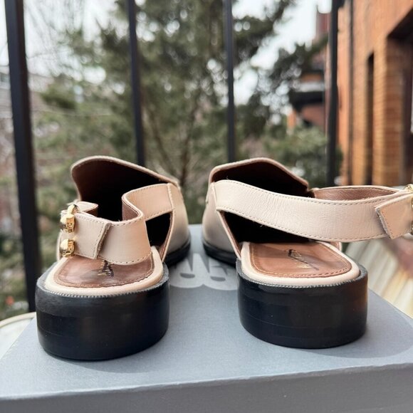 New ALOHAS Abe Slingback Leather Loafer Sandals Shoes Flats Cream Gold 8.5 / 39 - Picture 10 of 16